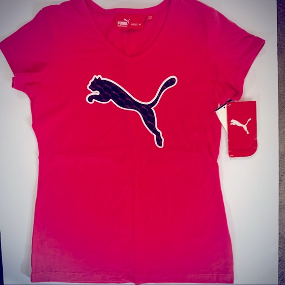 Puma Other - GIRLS PUMA T-SHIRT RASPBERRY PINK COLOR SIZE MEDIUM NWT